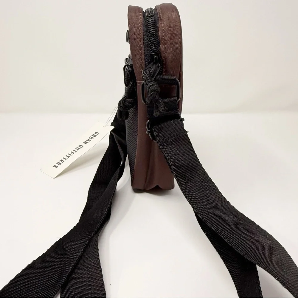 Urban Outfitters Brown Mini Crossbody Bag Nylon Utility Shoulder Pouch Travel